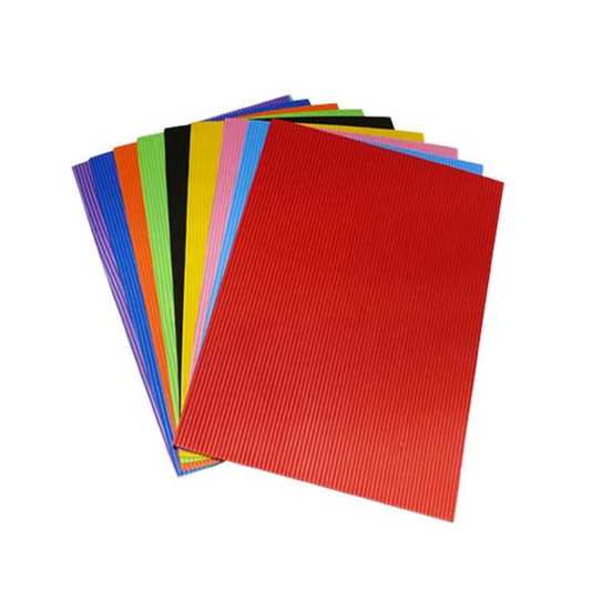 Paquete de Foamy Corrugado Rayas A4 10 Colores