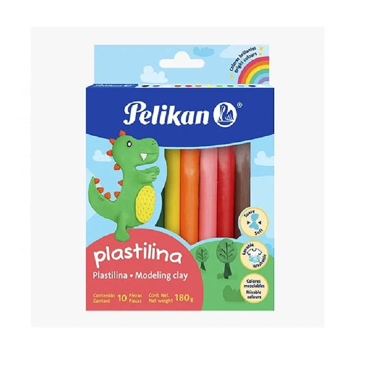 Pelikan Plastilina Mediana 180g 10 Colores