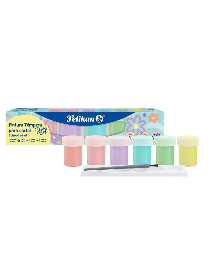 Pelikan Témpera Pastel Con Paleta y Pincel 6 Colores