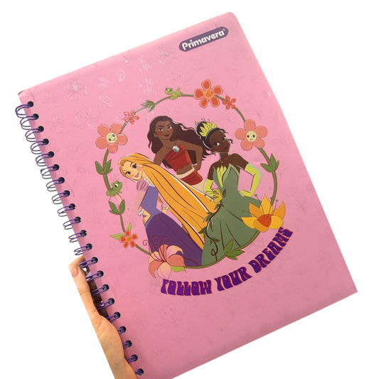 Primavera Cuaderno Universitario Pasta Dura Princess 100H - Cuadros