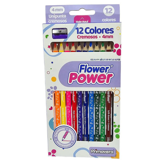 Primavera Flower Power Lápices de Colores 4mm 12 Colores