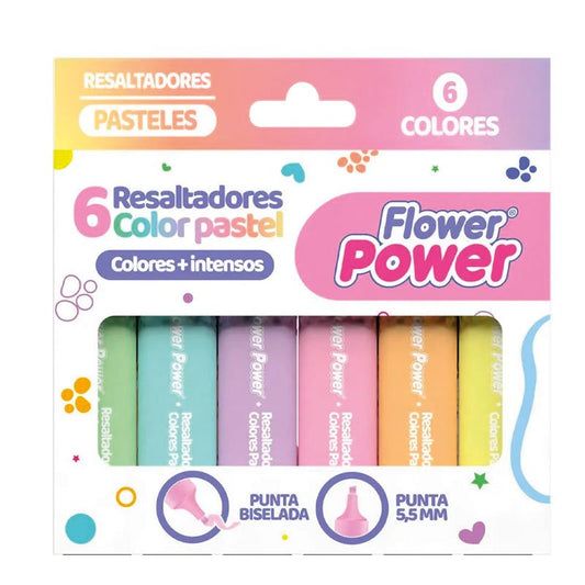 Primavera Resaltadores Flower Power 6 Colores
