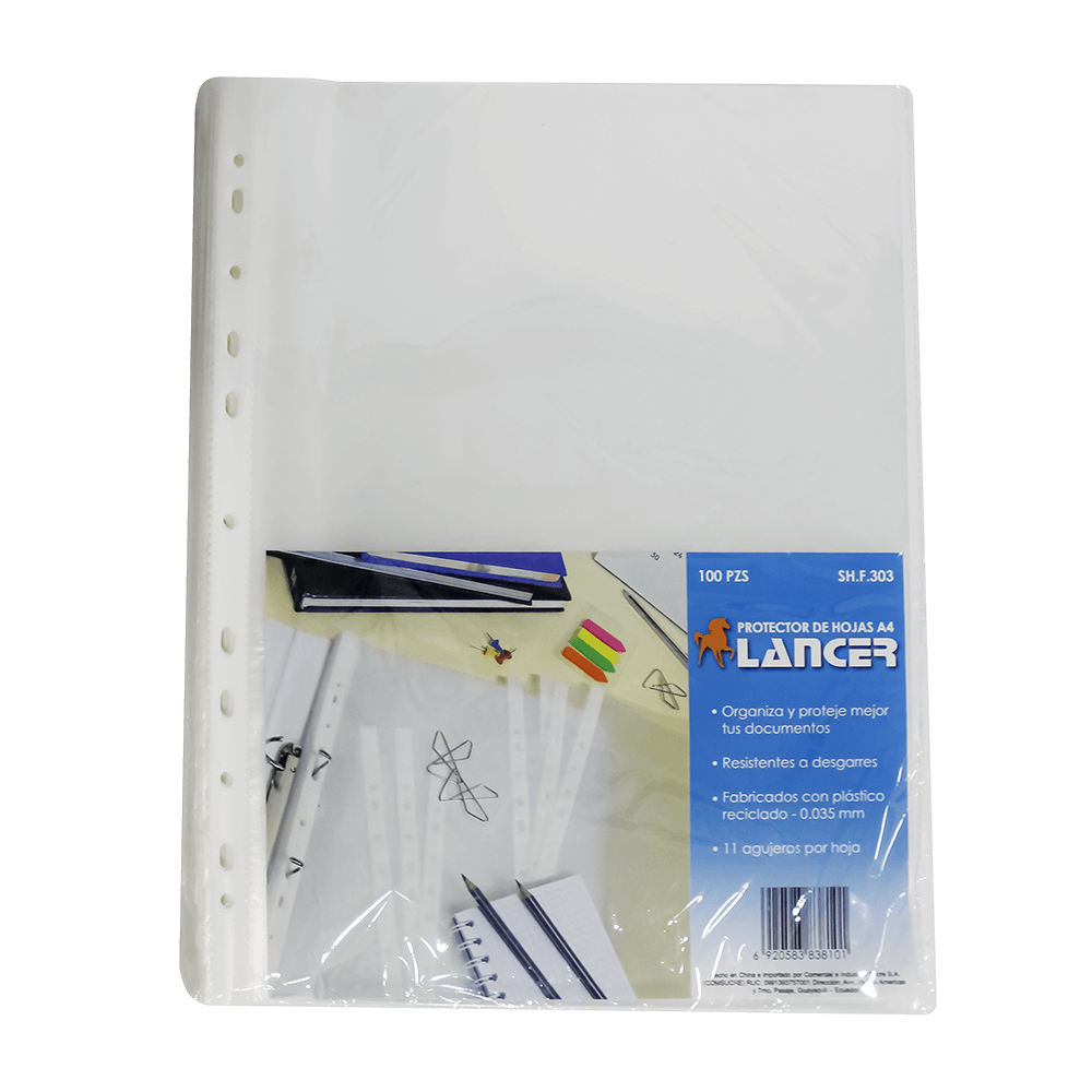 Lancer Paquete de Protectores de Hojas A4 100 Pcs
