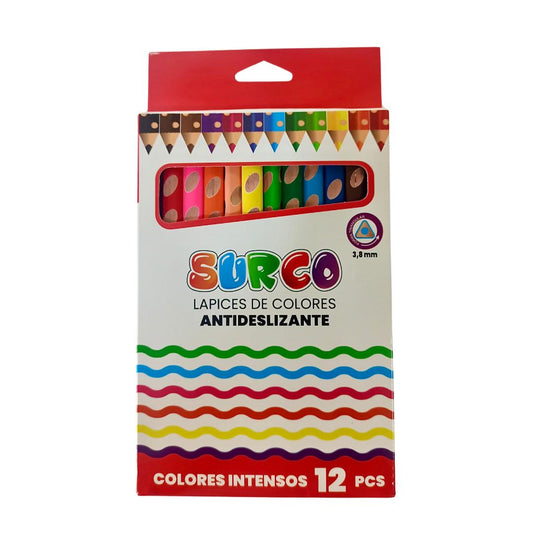 Surco Lápices de 12 Colores Jumbo Antideslizantes