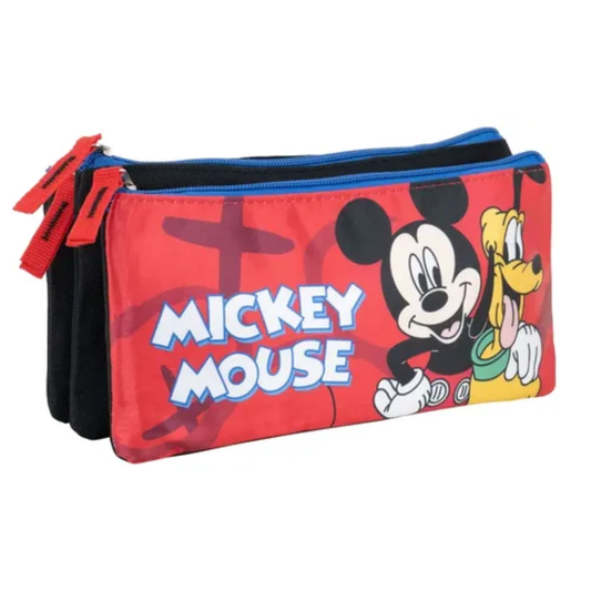 Vasari Cartuchera Triple Mickey Mouse