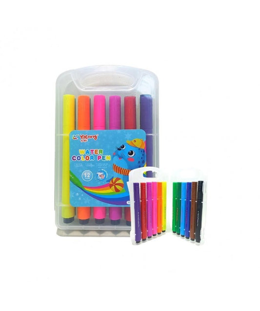 Yalong Marcadores Caja Plástica 12 Colores