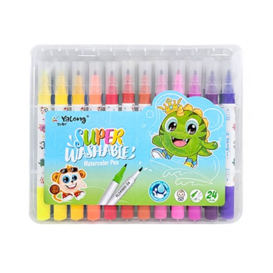 Yalong Marcadores Super Washable Watercolor Pen 24 Colores