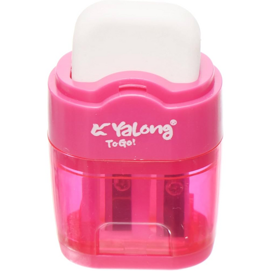 Yalong Sacapunta Doble Transparente + Borrador