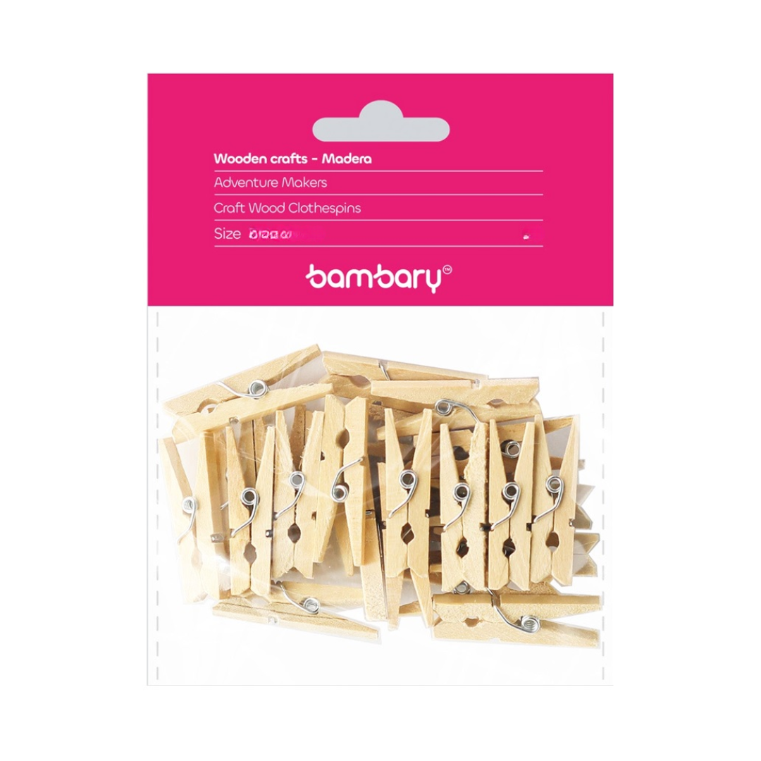 bambary Pinzas de Madera 48x7mm 12pcs