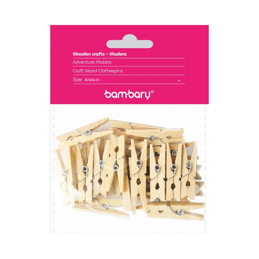 bambary Pinzas de Madera 48x7mm 12pcs