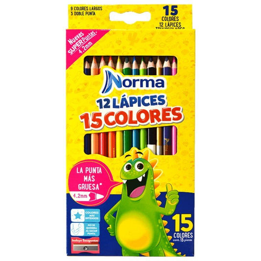 Norma Caja de 15 Lápices de Colores
