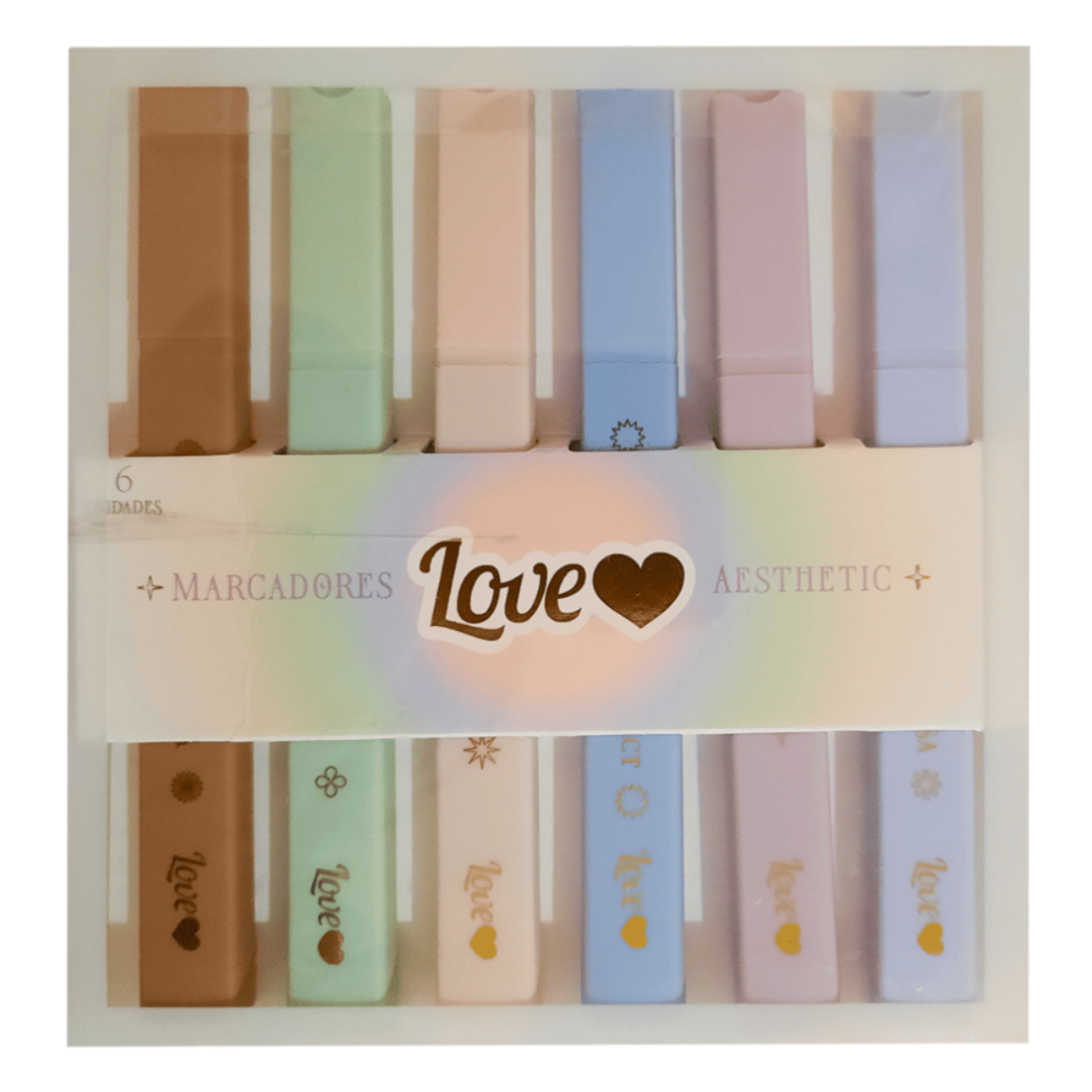 Love Marcadores 6 Colores Pasteles