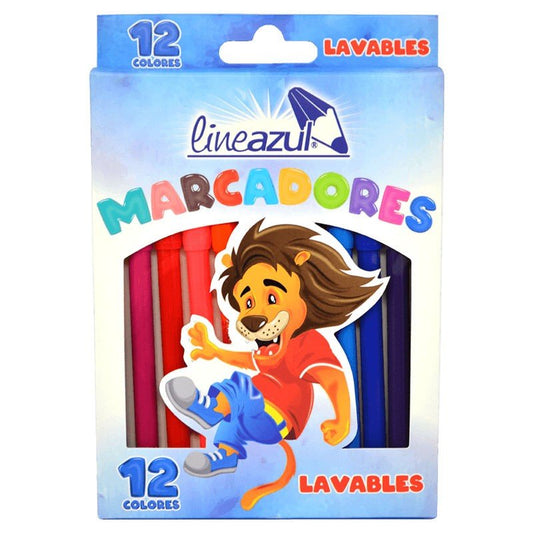 Lineazul Caja de Marcadores Lavables 12 Colores