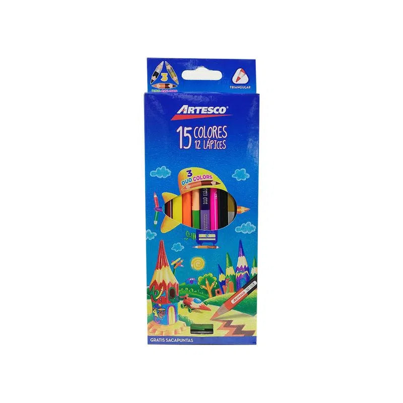 Artesco Caja de Lápices de Colores 15 Colores